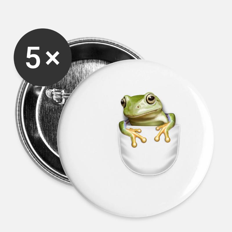 POCKET FROG - Buttons large 2.2''/56 mm (5-pack) - white