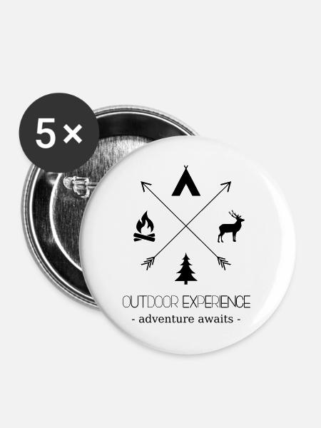 Outdoor Experience Adventure Awaits - Buttons large 2.2''/56 mm (5-pack) - white
