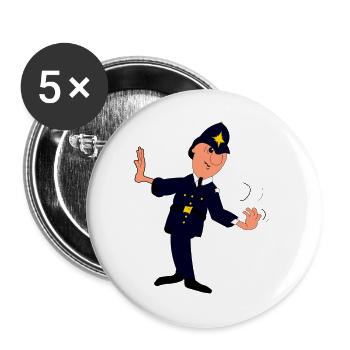 Dapper Police Parade Pose - Buttons large 2.2''/56 mm (5-pack) - white - Front
