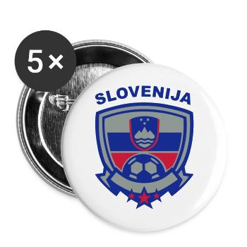 Fußball Emblem (Slovenija) - Buttons groß 56 mm (5er Pack) - Weiß - Vorne