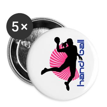 Handball spirale - Lot de 5 grands badges (56 mm) - blanc - Devant