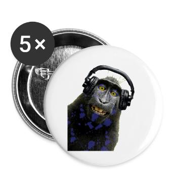 Shirt Monkey Music by CustomStyle - Buttons large 2.2''/56 mm (5-pack) - white - Front