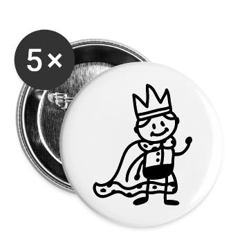 little king - line - Buttons large 2.2''/56 mm (5-pack) - white - Front