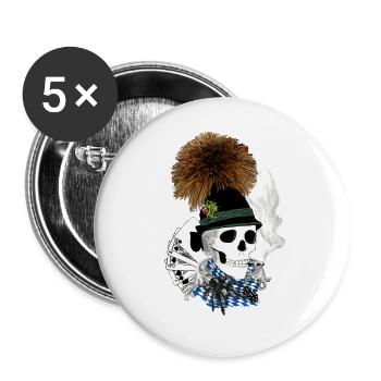 Sepp_Bayern crâne - Lot de 5 grands badges (56 mm) - blanc - Devant