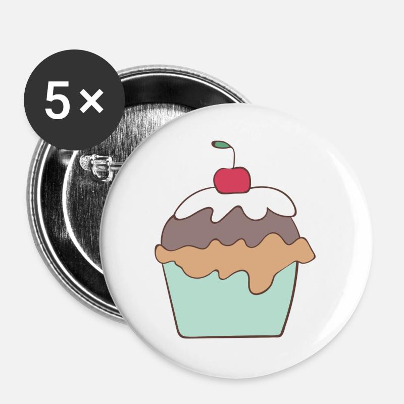 Cupcake - Buttons large 2.2''/56 mm (5-pack) - white