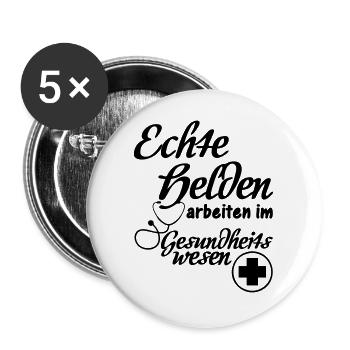 Gesundheitswesen Helden Medizin, Geschenk - Buttons groß 56 mm (5er Pack) - Weiß - Vorne