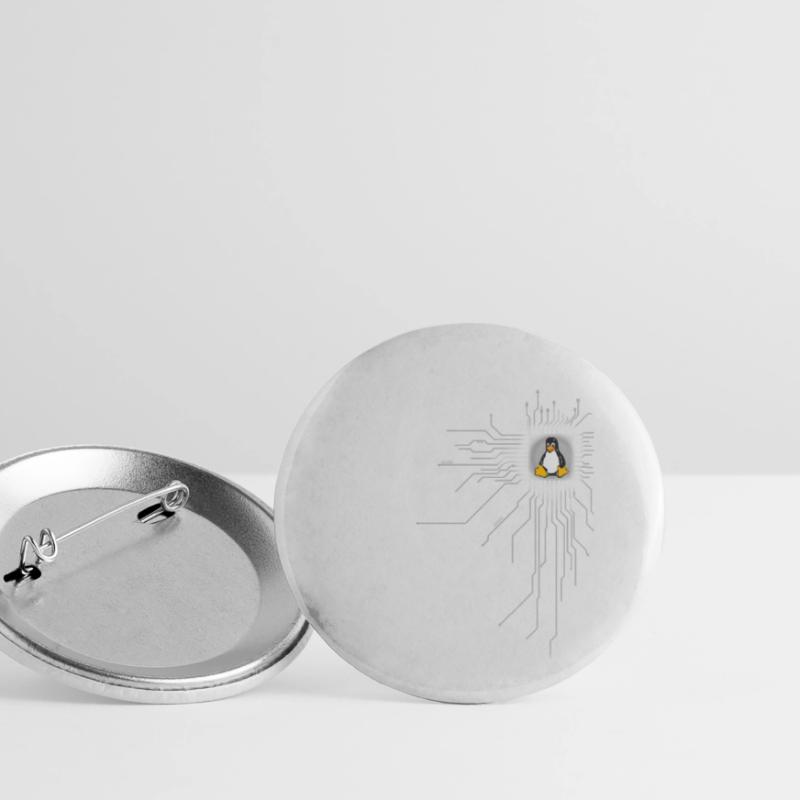 board Penguin Core Heart Computer pc Nerd program Buttons large 2.2''/56 mm (5-pack)