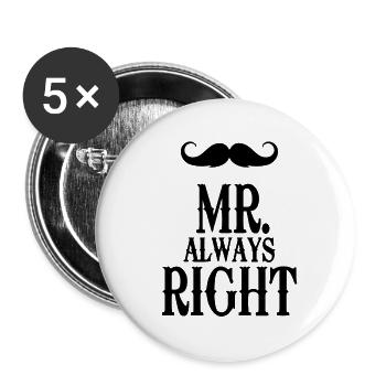 mister always right - Buttons large 2.2''/56 mm (5-pack) - white - Front