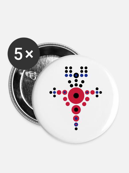 Wikinger Schild Nr.1 - Buttons groß 56 mm (5er Pack) - Weiß
