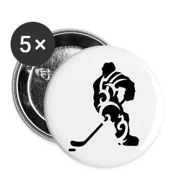 Hockey tribal - Lot de 5 grands badges (56 mm) - blanc - Devant
