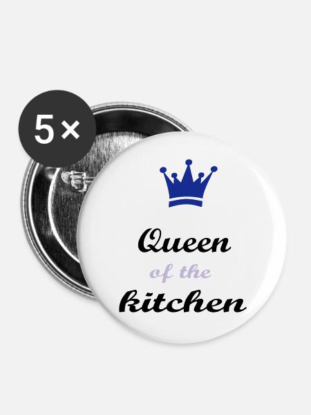 Kochen - Buttons groß 56 mm (5er Pack) - Weiß