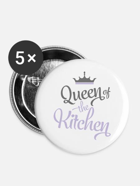 Kochen - Buttons groß 56 mm (5er Pack) - Weiß