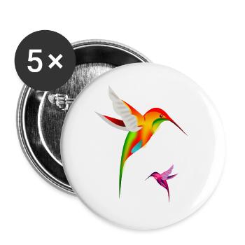 Die Kolibris - Buttons groß 56 mm (5er Pack) - Weiß - Vorne