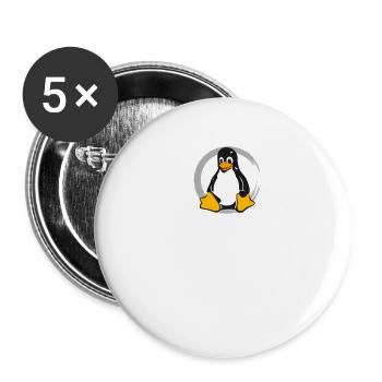 Pc computer Pinguin nerd geek Programmierer Admin - Buttons groß 56 mm (5er Pack) - Weiß - Vorne