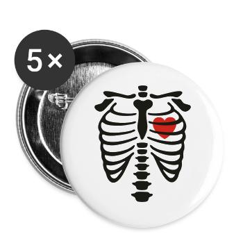 xray_heart_vector - Lot de 5 grands badges (56 mm) - blanc - Devant