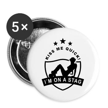 stag_night - Lot de 5 grands badges (56 mm) - blanc - Devant