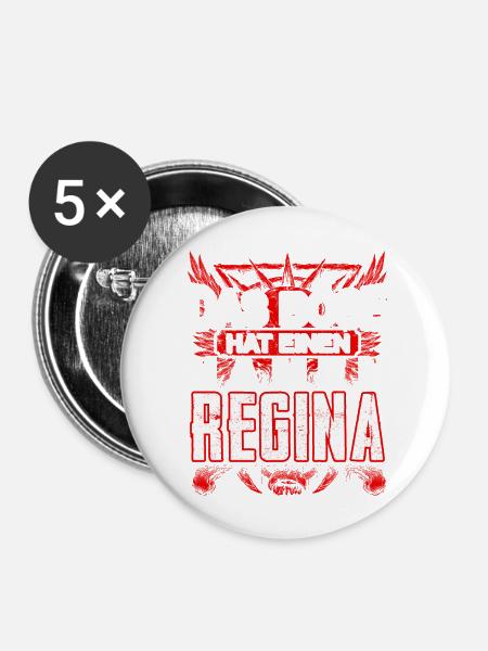 REGINA - böse - Buttons groß 56 mm (5er Pack) - Weiß