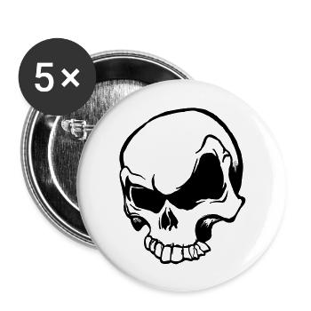 Skull - Buttons large 2.2''/56 mm (5-pack) - white - Front