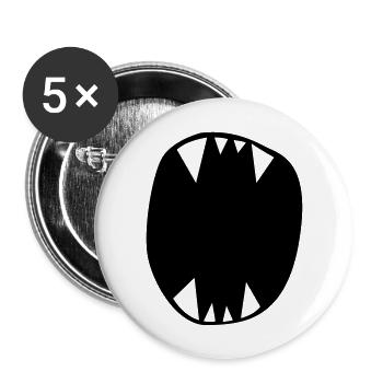 Monster Maul - Buttons groß 56 mm (5er Pack) - Weiß - Vorne