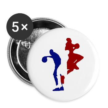 basketball - Buttons large 2.2''/56 mm (5-pack) - white - Front
