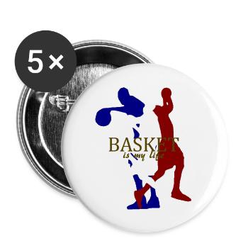 basket is my life - Buttons large 2.2''/56 mm (5-pack) - white - Front