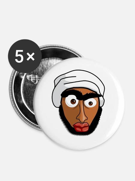 muslim - Buttons groß 56 mm (5er Pack) - Weiß
