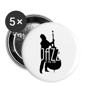 jazz is my life - Buttons groß 56 mm (5er Pack) - Weiß - Vorne