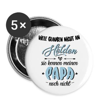 Papa Held - Buttons groß 56 mm (5er Pack) - Weiß - Vorne