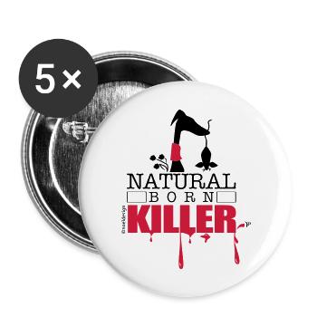 natura born killer - Buttons groß 56 mm (5er Pack) - Weiß - Vorne