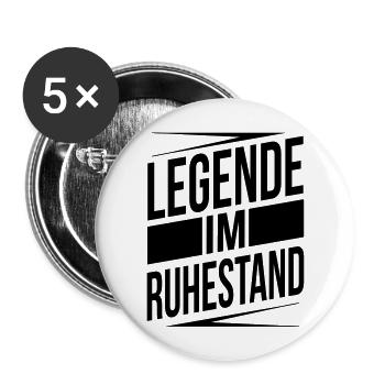Legende im Ruhestand - Buttons groß 56 mm (5er Pack) - Weiß - Vorne