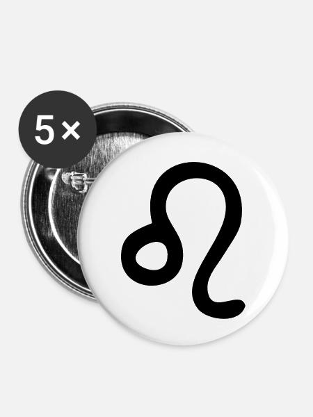 sternzeichen löwe - Buttons groß 56 mm (5er Pack) - Weiß