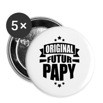 original futur papy - Lot de 5 grands badges (56 mm) - blanc - Devant