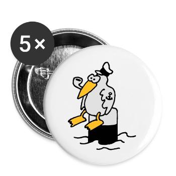 moewe_am_hafen_3c - Buttons groß 56 mm (5er Pack) - Weiß - Vorne