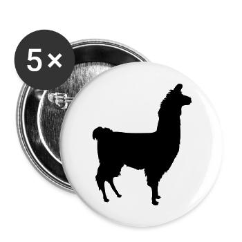 Lama Silhouette - Buttons groß 56 mm (5er Pack) - Weiß - Vorne