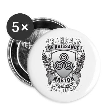 Breton grâce de Dieu - Lot de 5 grands badges (56 mm) - blanc - Devant