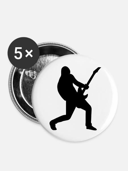 Guitar player male de - Buttons groß 56 mm (5er Pack) - Weiß