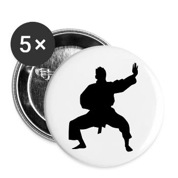 Karate male eu - Buttons large 2.2''/56 mm (5-pack) - white - Front
