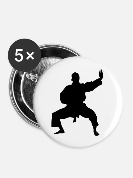 Kampfsport male de - Buttons groß 56 mm (5er Pack) - Weiß