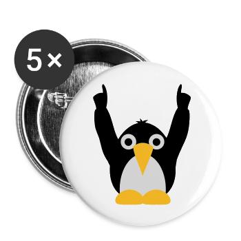 party_pinguine_f3 - Buttons large 2.2''/56 mm (5-pack) - white - Front