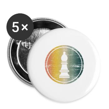 Chess Farmer Runner Springer Gift Idea Nerds - Buttons large 2.2''/56 mm (5-pack) - white - Front