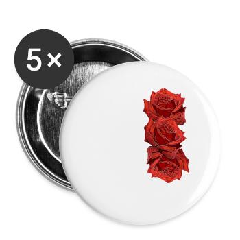 Roses, roses rouges, fleurs, fleurs, nature, plantes - Lot de 5 grands badges (56 mm) - blanc - Devant