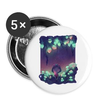 Zauberwald T-Shirts - Buttons large 2.2''/56 mm (5-pack) - white - Front