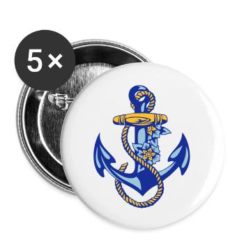 sailor*anchor - Buttons groß 56 mm (5er Pack) - Weiß - Vorne