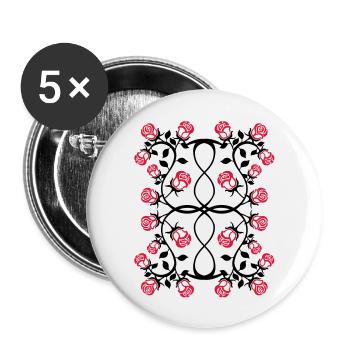 rosenranke_2col - Buttons groß 56 mm (5er Pack) - Weiß - Vorne