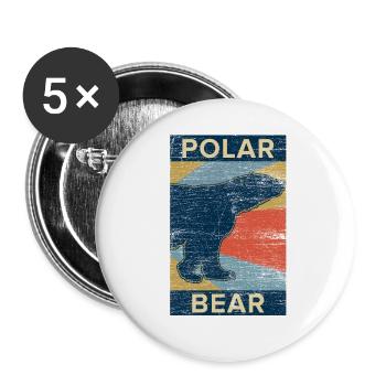Polar bear bears polar bear gift vintage animal - Buttons large 2.2''/56 mm (5-pack) - white - Front