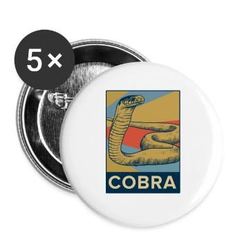 Serpent de cobra cadeau de langue nature colorée vintage - Lot de 5 grands badges (56 mm) - blanc - Devant