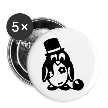 pingouin baccalauréat - Lot de 5 grands badges (56 mm) - blanc - Devant