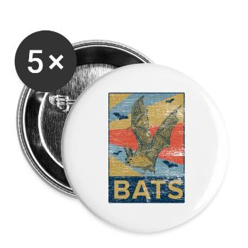 Fledermaus Flügel Vampir Halloween Geschenk Tier - Buttons groß 56 mm (5er Pack) - Weiß - Vorne