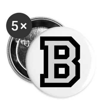 Buchstabe B - Buttons groß 56 mm (5er Pack) - Weiß - Vorne