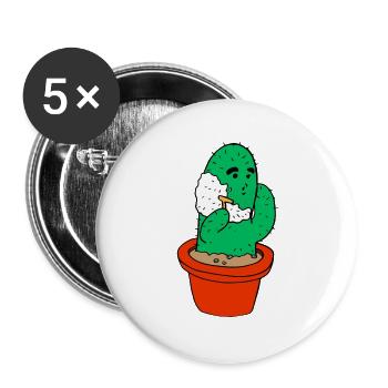 Motif des enfants: cactus se rase - Lot de 5 grands badges (56 mm) - blanc - Devant